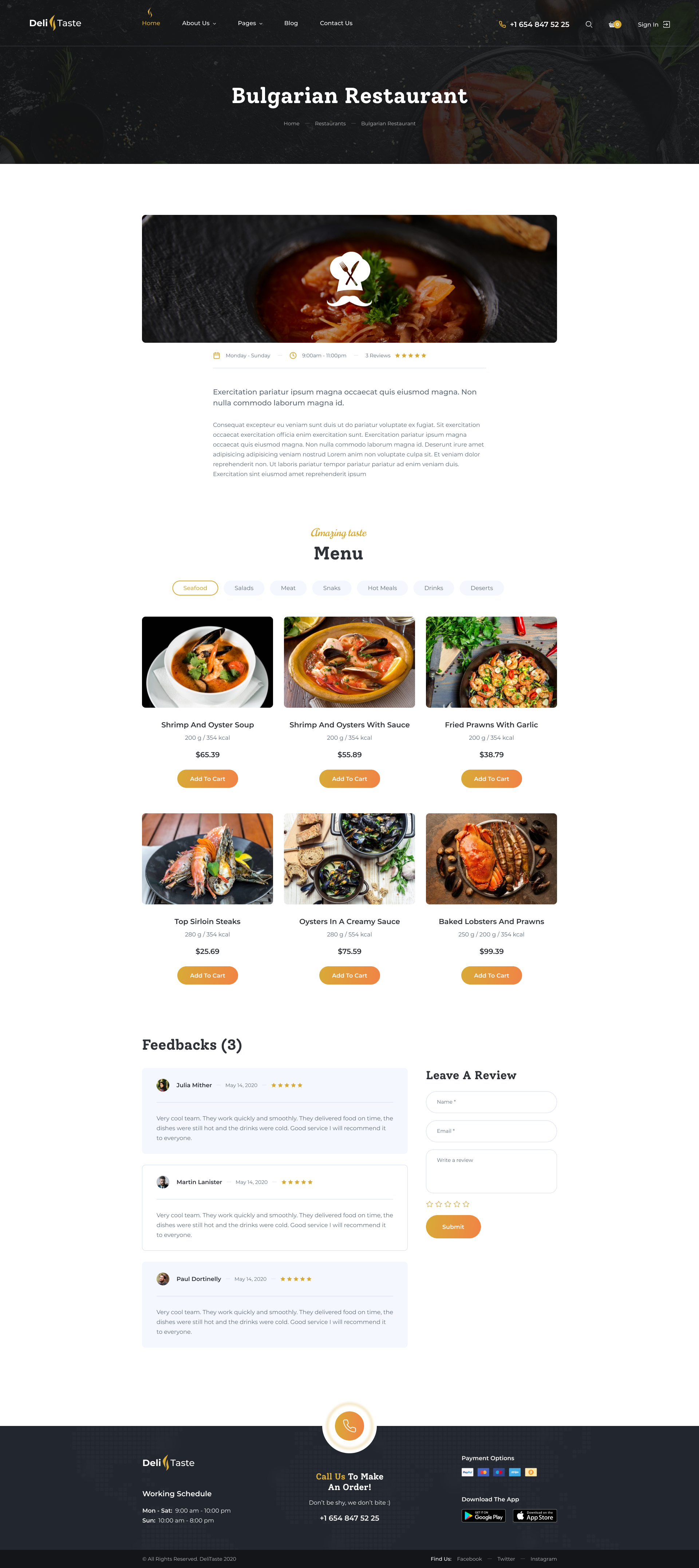 DeliTaste Food Delivery Restaurant Directory Figma UI Template by